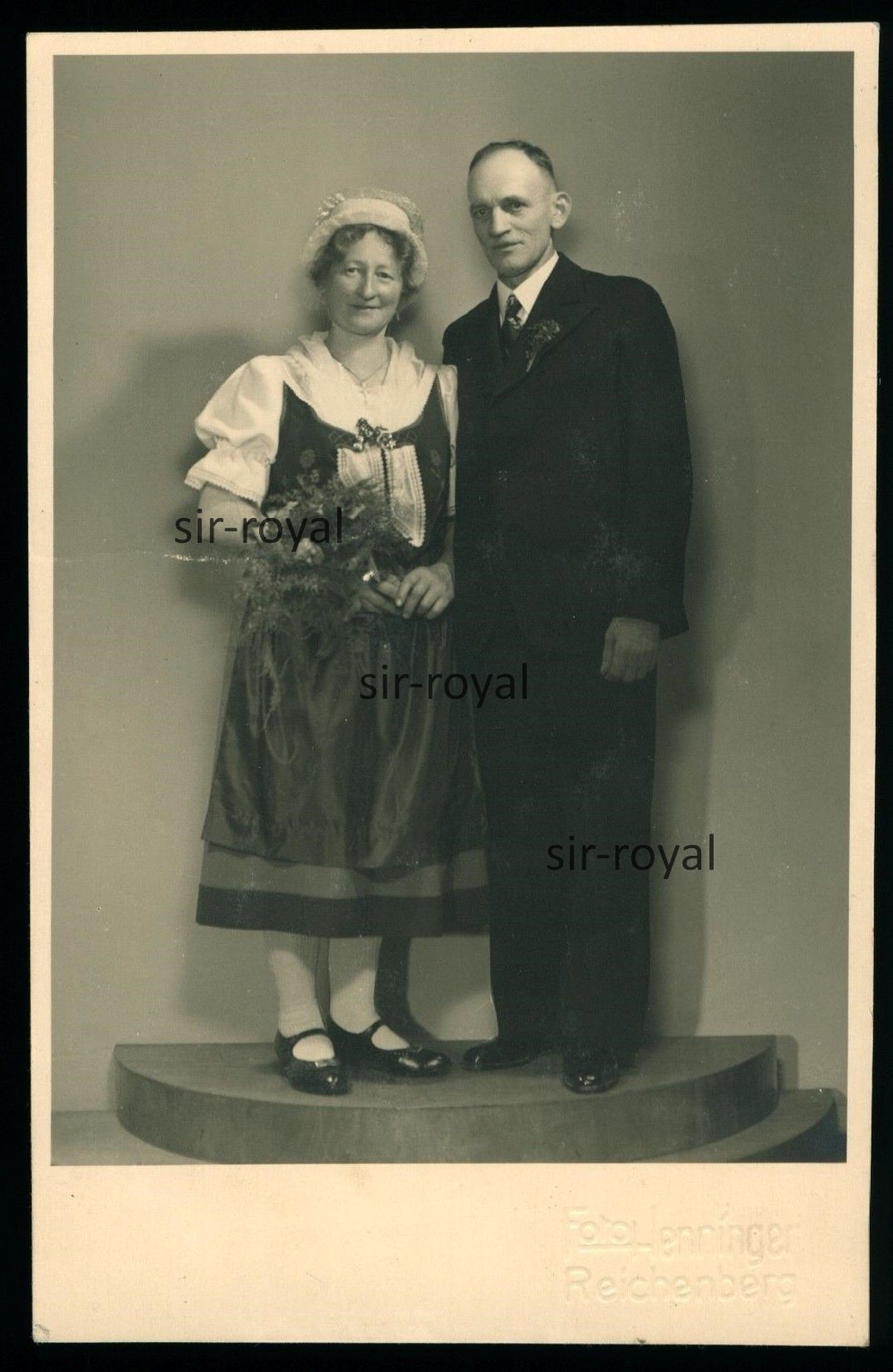 Reichenberg Sudetenland costume costume fashion – 1930s – Liberec – photo postcard 8x13cm