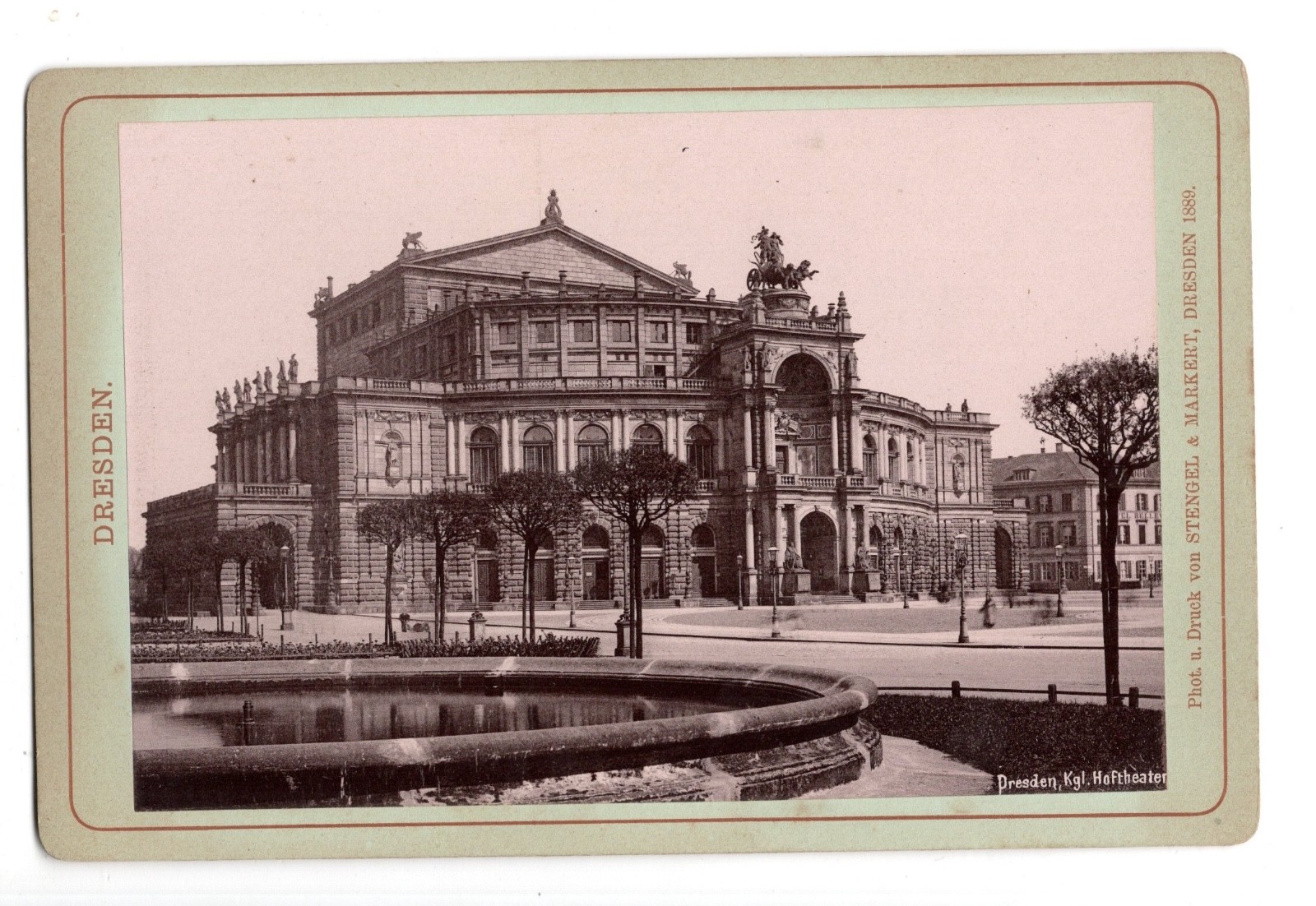 CAB Dresden 1889 Cabinet Photo Stengel & Markert – Semperoper Photo Cabinet Card