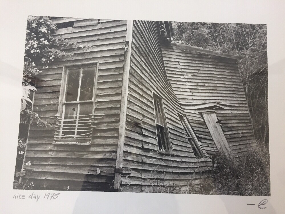 Vtg 1975 Nice Day Abandoned Wood Building BW Framed Signed Art Photograph Photo