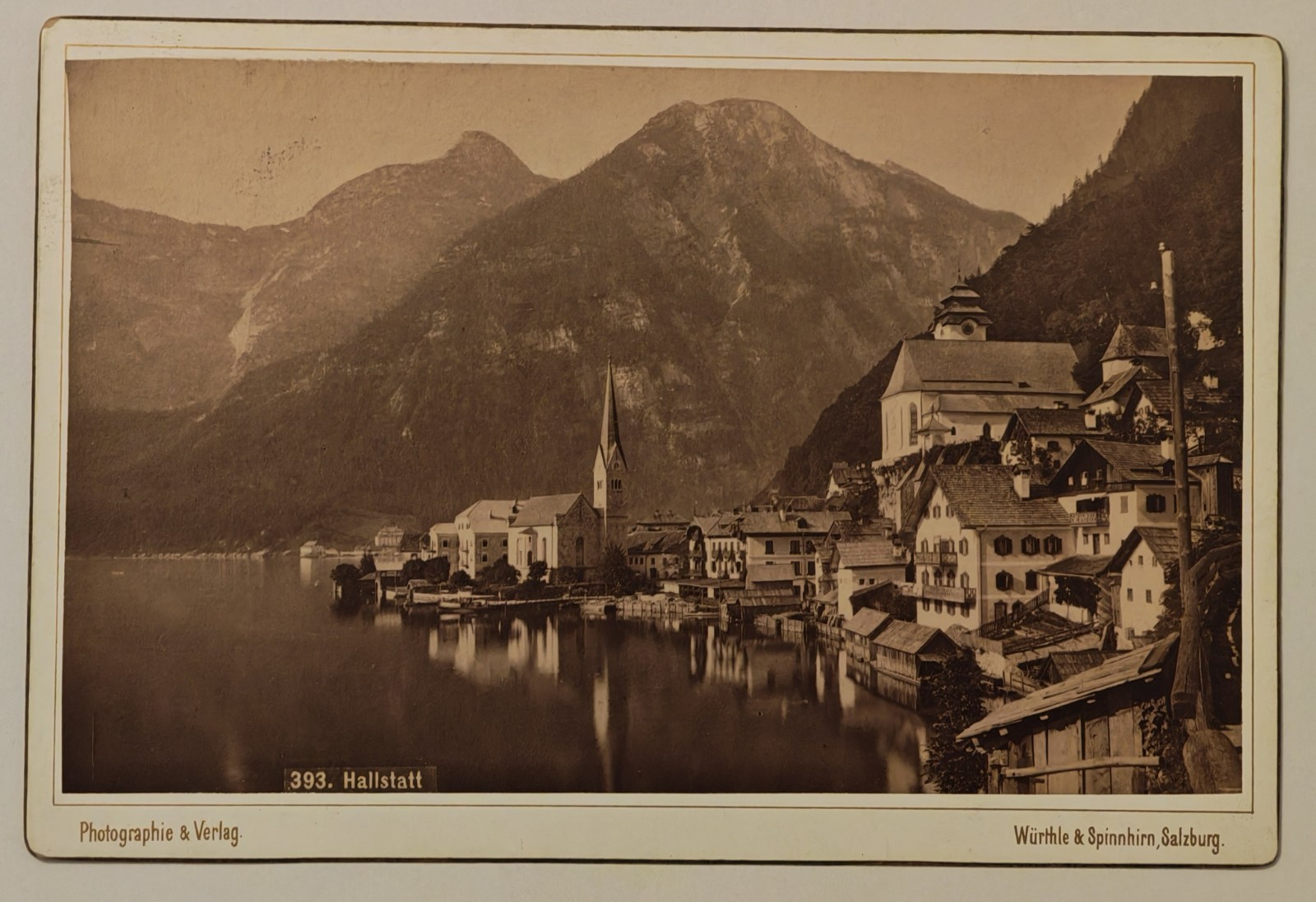 Original album photograph Hallstatt Austria c1885 Würthle Salzburg Austria
