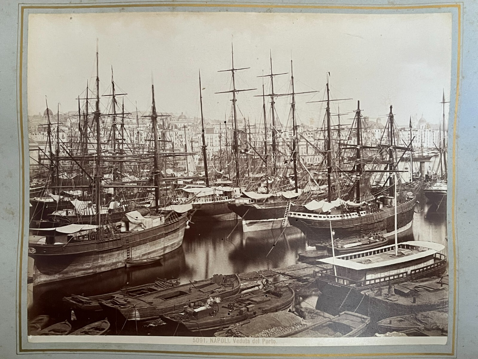 2 Album Photo Giacomo Brogi Circa 1870 Port Naples Napoli Italy 25x19cm (11+12)