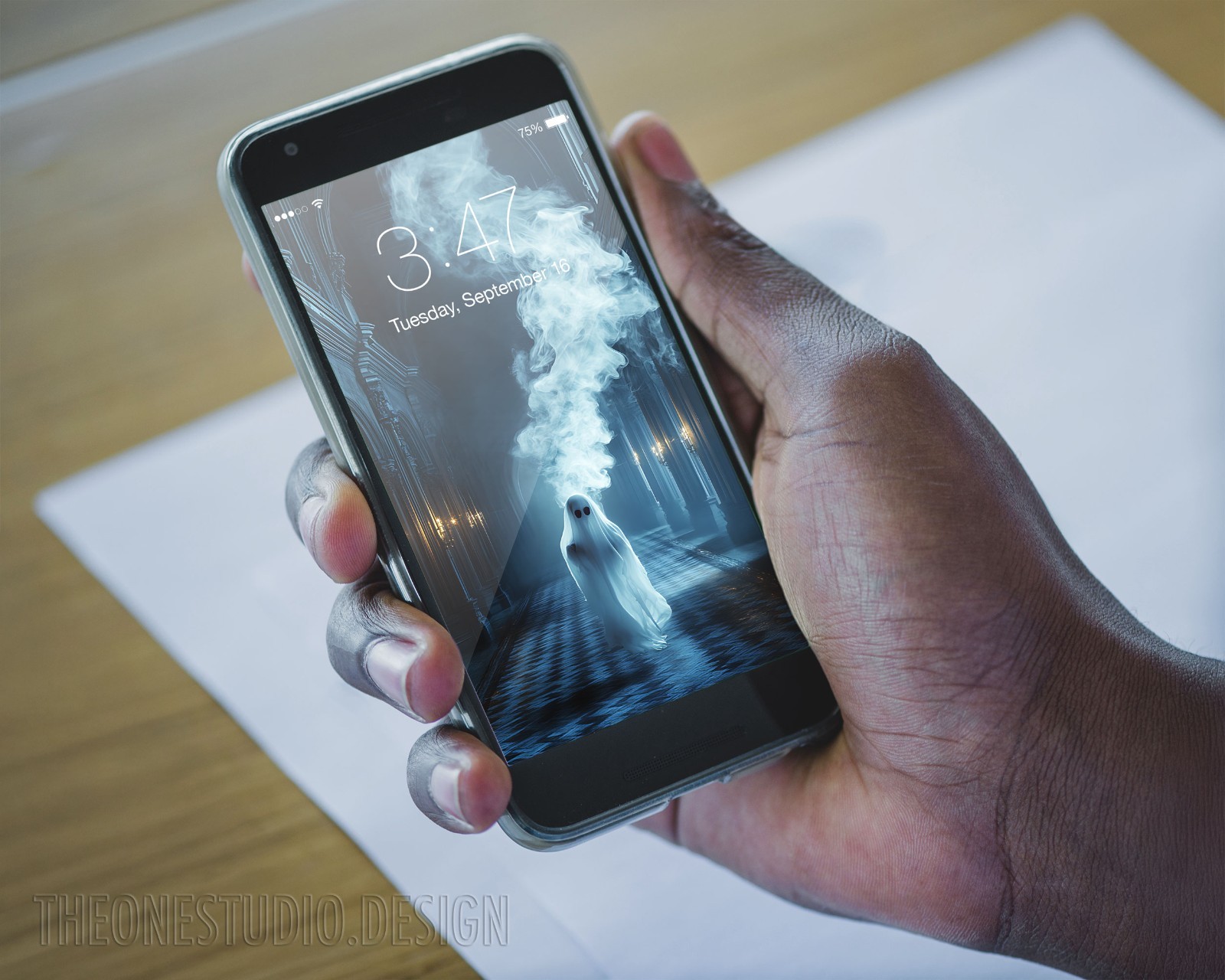Instant Download Ghost Picture Tablet Wallpaper AI Art Background Image