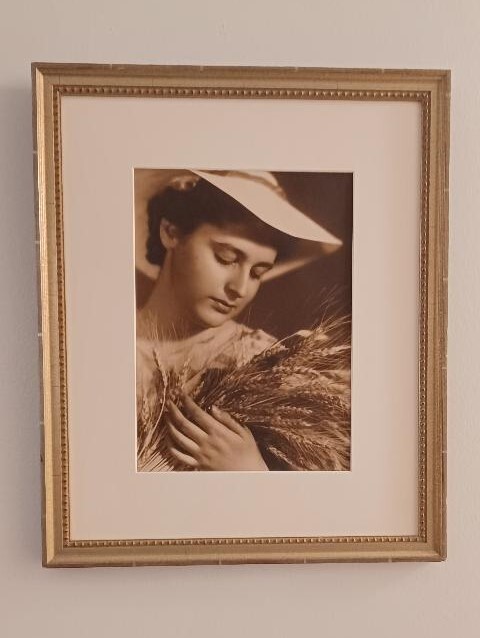 Nelly’s Photo Portrait of a Women Holding a Sheaf of Wheat C. 1930-40