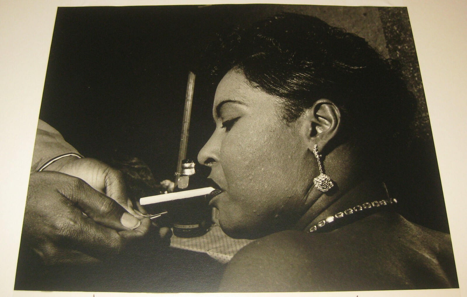 RARE Original LEIGH WIENER ‘Billie Holiday w Cigarette’ Jazz SIGNED Photograph