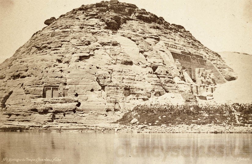 1870 Henri Béchard no5 Abu Simbel Great Rock Temple Nubia Egypt Albumen