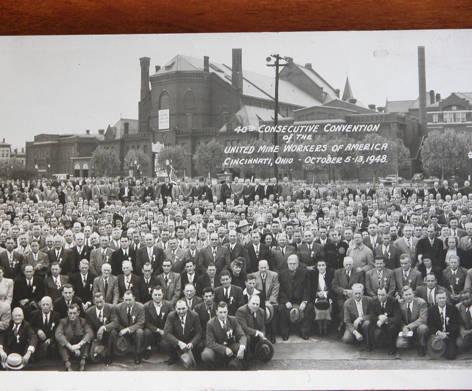 United Mine Workers UNION Photograph JOHN L. LEWIS UMWA Vtg 40s Panoramic View