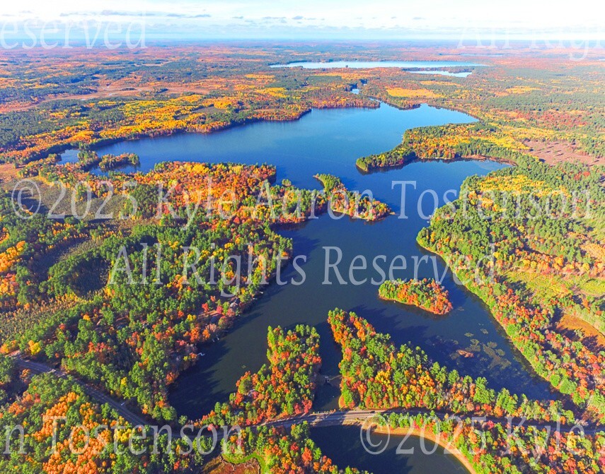 Pickerel Lake, CR-J Oneida Co. Saint Germain, Wisc. Aerial Photo. Frame Optional