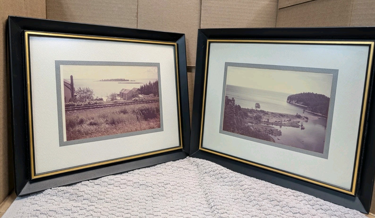 Vintage Diane Hartman North Shore Lake Superior Framed Photography Prints Set 2