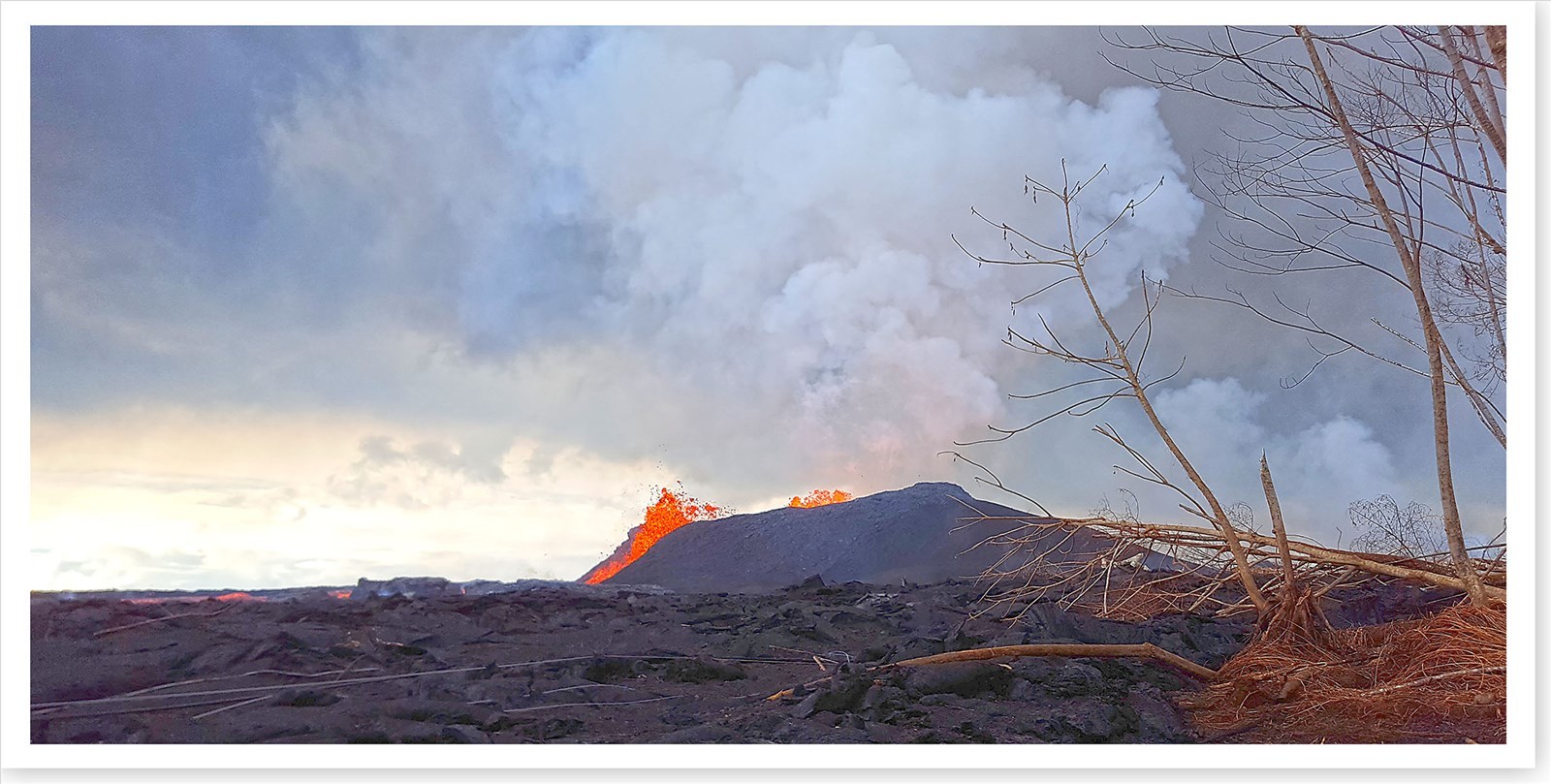 Kilauea Volcano Lower East Rift Zone Fissure 8 Lava Fountain 8×16 Photo