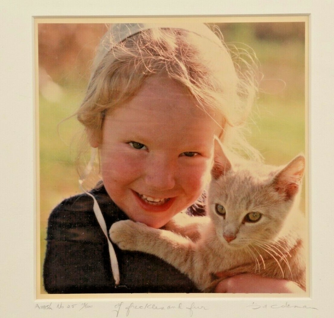 Bill Coleman Amish No 25 of Freckles and Fur 18/500 Signed Matted Photograph