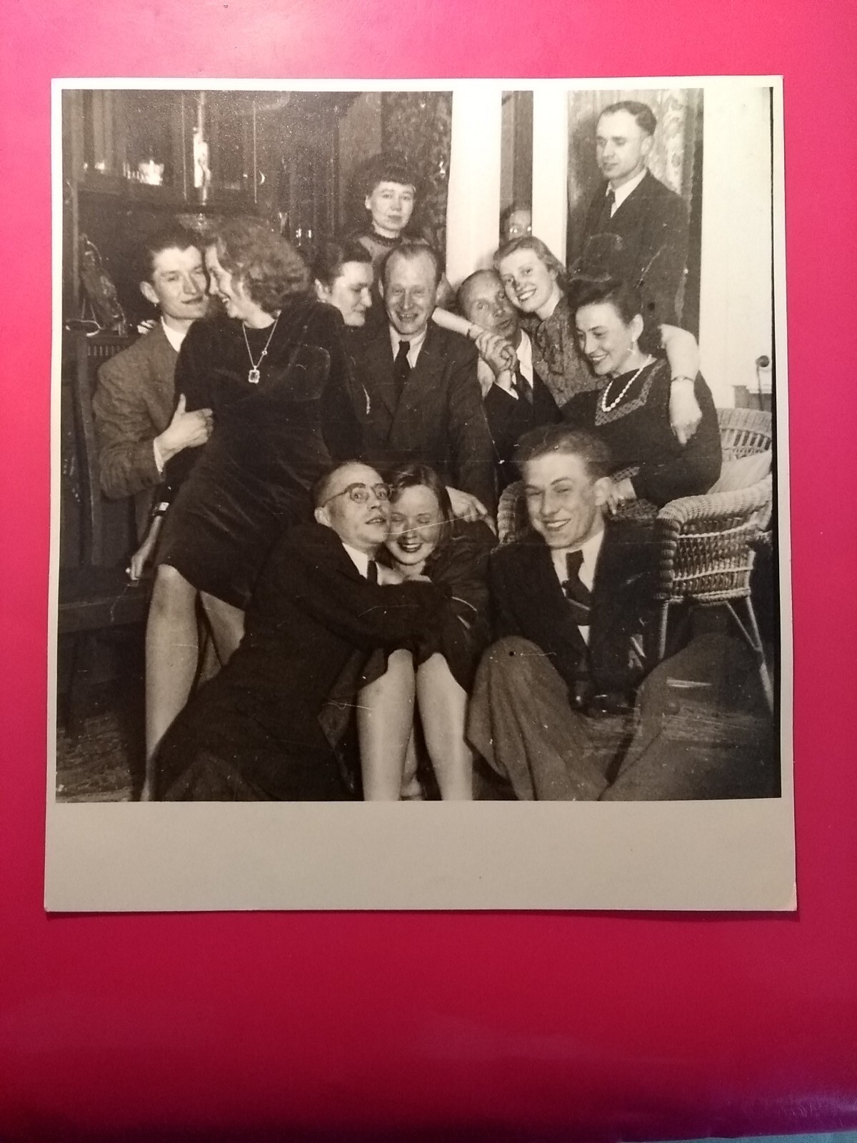 Altes Foto antik ein lustiger Abend 1948 nice Frauen Männer nice old Photo xx