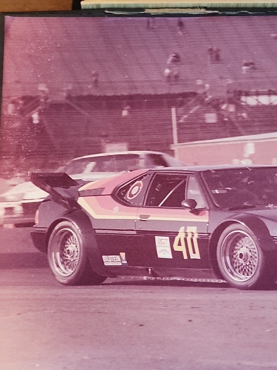 Vintage De Tomaso Pantera Race Photograph 14×11″ Kodak Print BMW M1 IMSA GT Pic