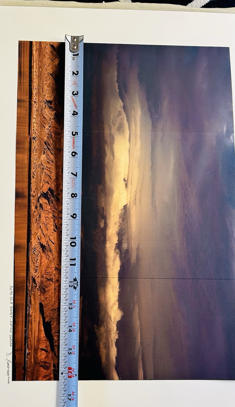 Triptych 3 Panel Photograph Dead Sea Sunset Facing Jordan Signed D Emerson 2006