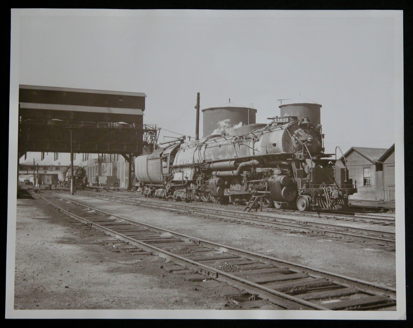 UNION PACIFIC X3820 Locomotive 8×10 Photograph Vtg 50s Railway Railroad Station