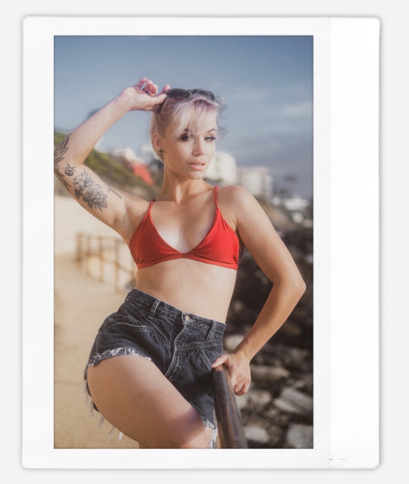 Art pinup bunny model Cheyanne Instax Wide Instant Film Print Fujifilm