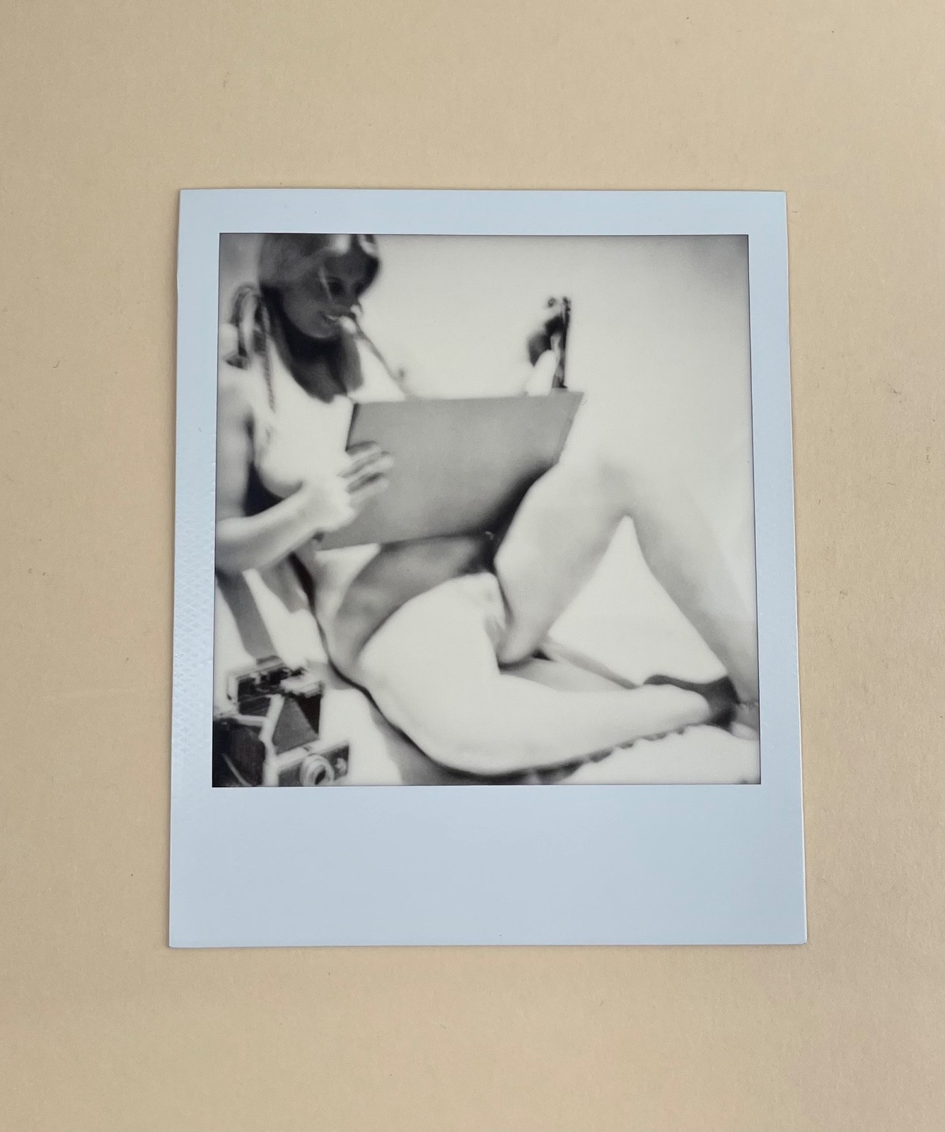 Polaroid Instant Photo Black and White – Female Nude, Portrait Alignment