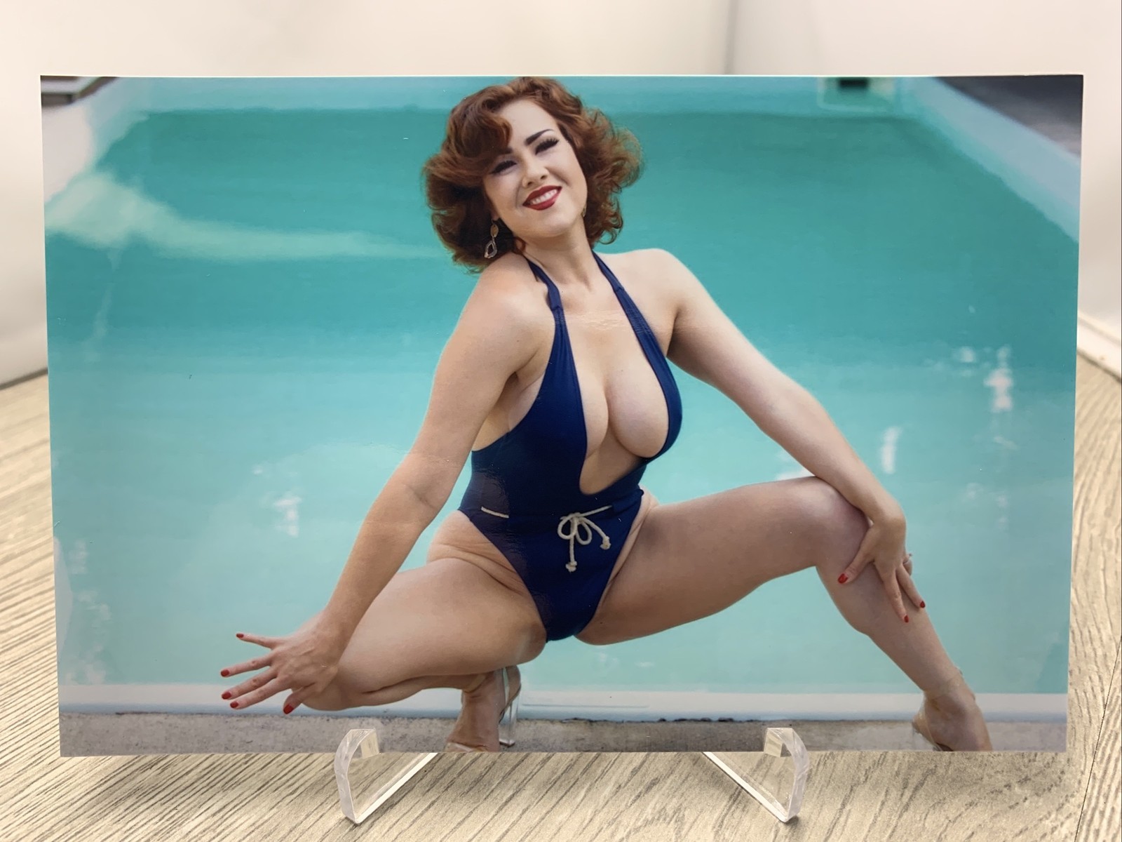 Contemporary Pinup Girl 4×6 Photo – Fine Art Nude Color Print – Brunette Model