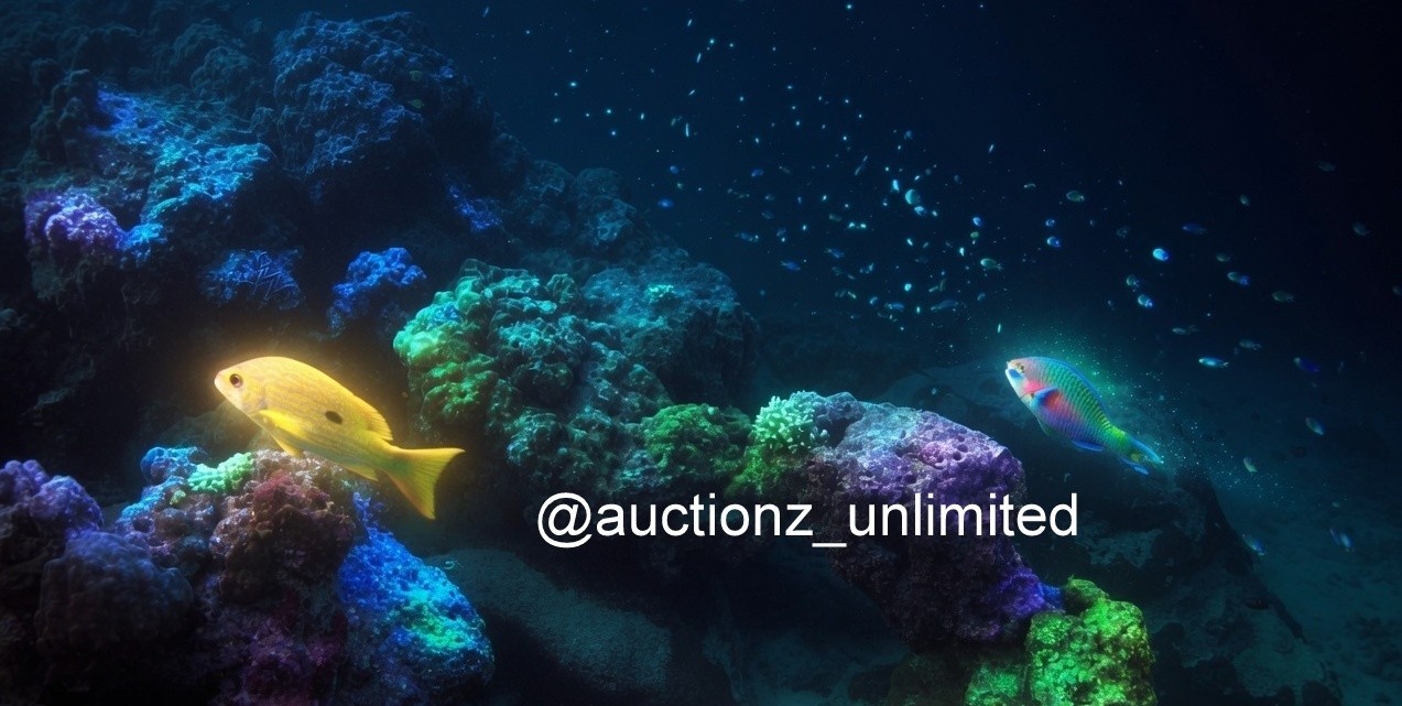 Night Bioluminescent Glowing Coral Reef Digital Wallpaper Fantasy Download