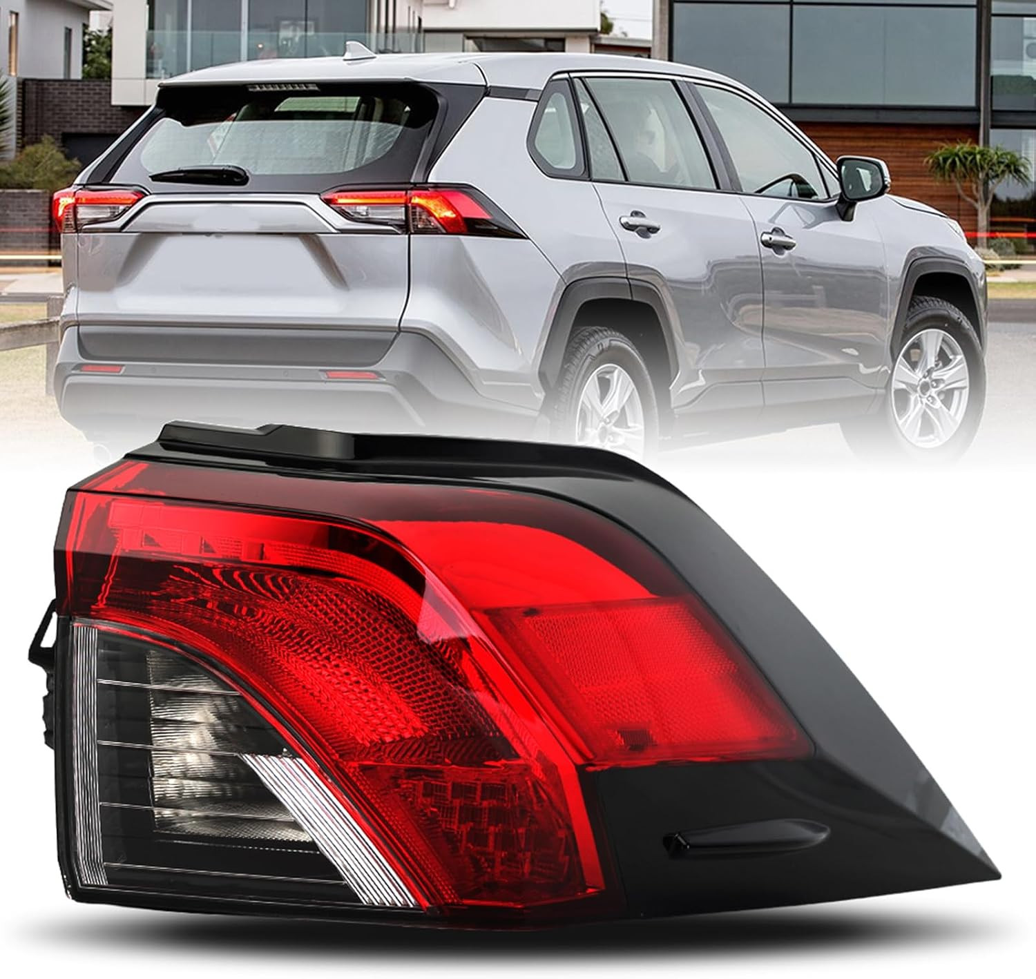 Right LED Outer Tail Light Assembly Compatible with Toyota RAV4 2019-2024 Rear B