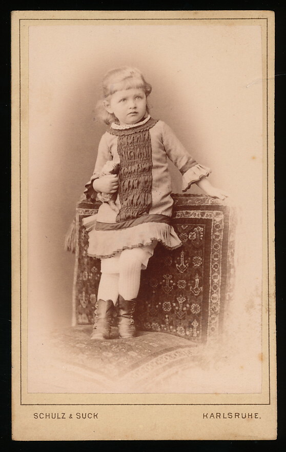 CDV – Child in Great Robe Fashion – Karlsruhe 1886