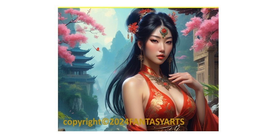 Beautiful Sensual Asian Girl Anime E on Quality semi-gloss Photo Paper 8.5″x11″