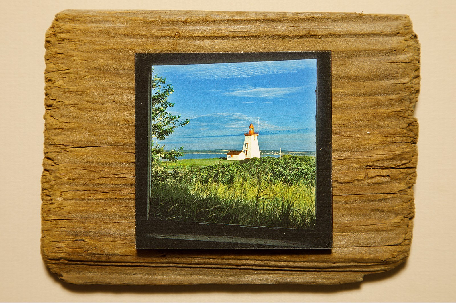 Driftwood Mounted Seascape – Soris Lighthouse, Prince Edward Island