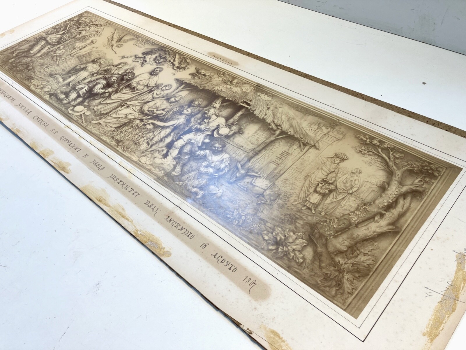 Rare 1860-70s Carlo Naya Photograph Adoration of the Shepherds Giovanni Bonazza