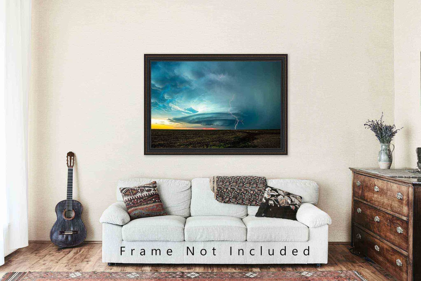 Supercell Thunderstorm Lightning Storm Kansas Weather Photography Print