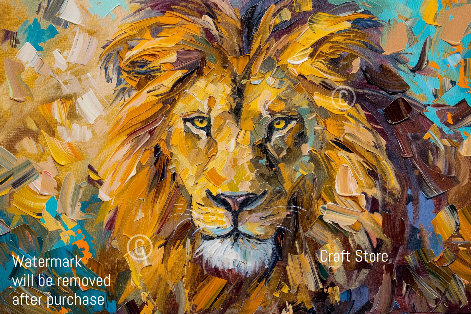Lion Oil Painting Digital Image Picture Photo Wallpaper Background Desktop Art
