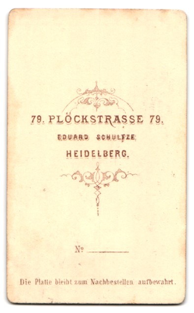 Photography Eduard Schultze, Heidelberg, Plöckstrasse 79, handsome girl