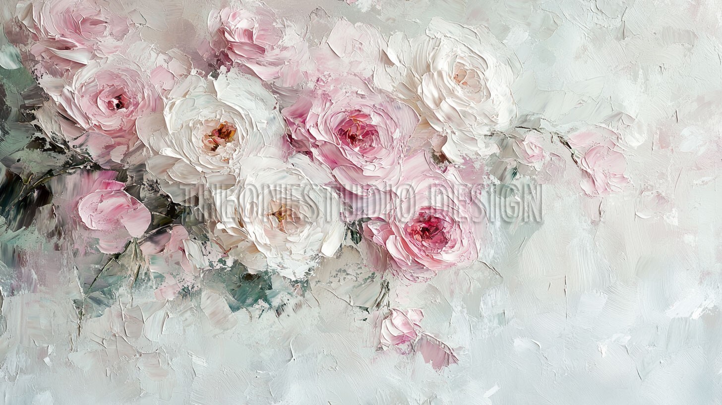 Digital Product 4K Resolution TV Desktop Wallpaper Cactus Roses Abstract