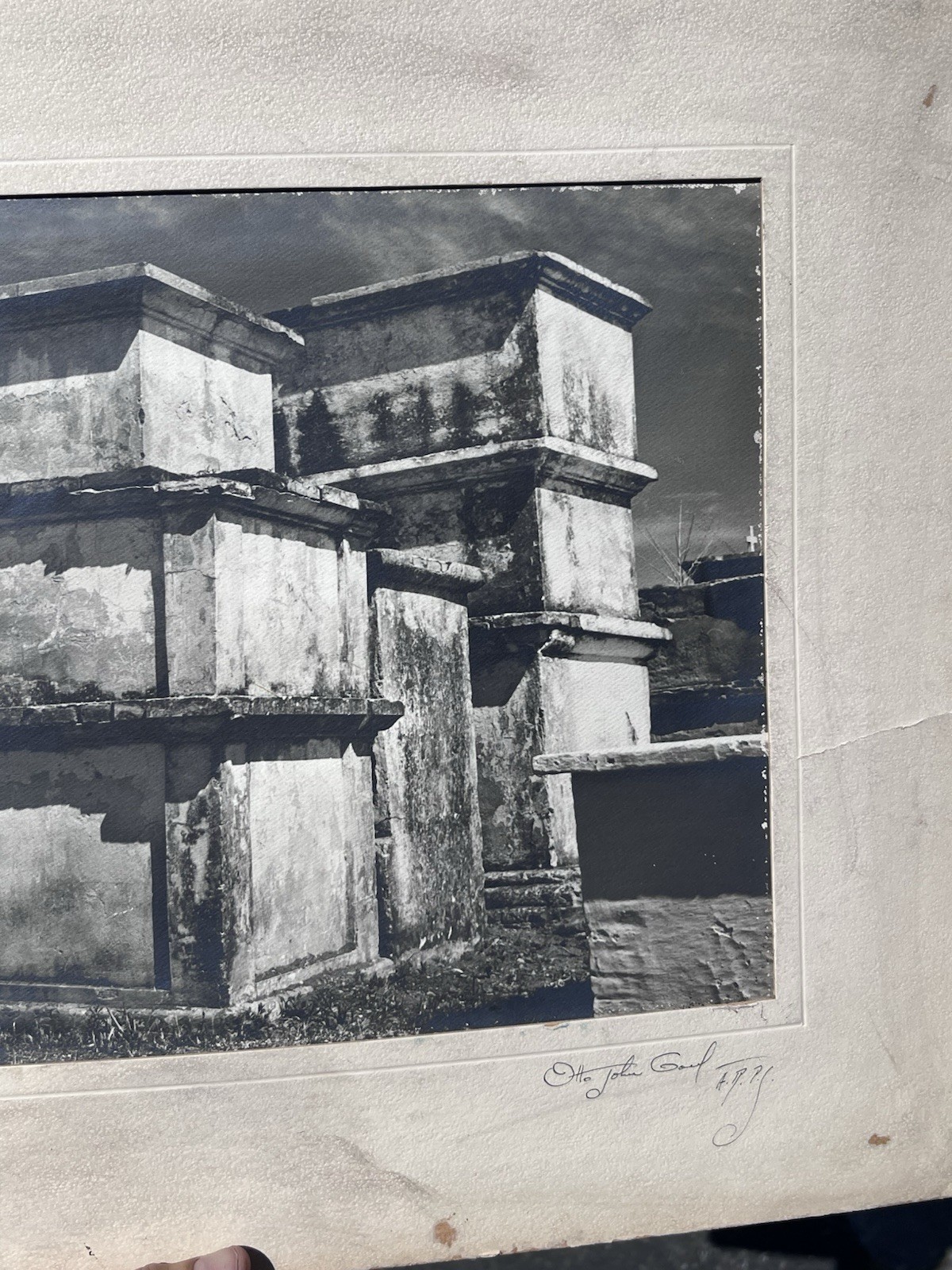 Otto John Gaul Signed Temple of the Frescoes Tulum Mexico Cyanotype Photograph