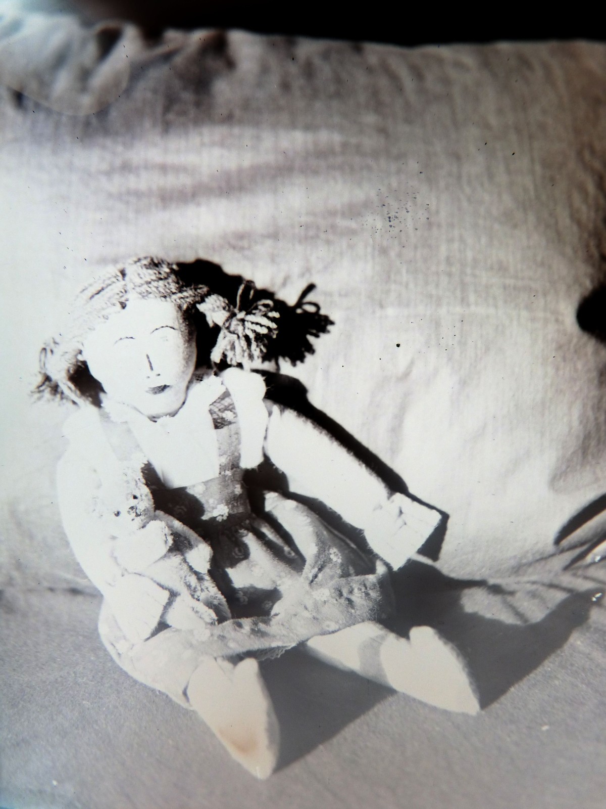 Glass Plates Negative Circa 1930 1933 Marburg Young Woman Teddy Doll Still Life