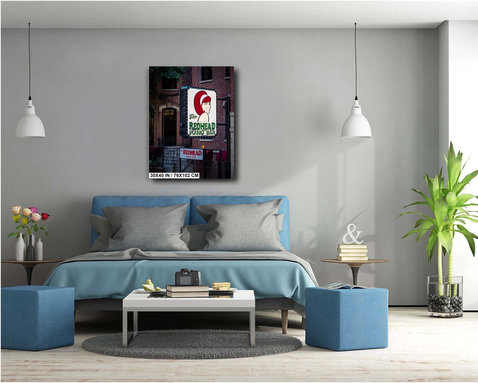 Chicago’s Redhead Piano Bar: Iconic Sign Print Wall Art Illinois Metal Canvas
