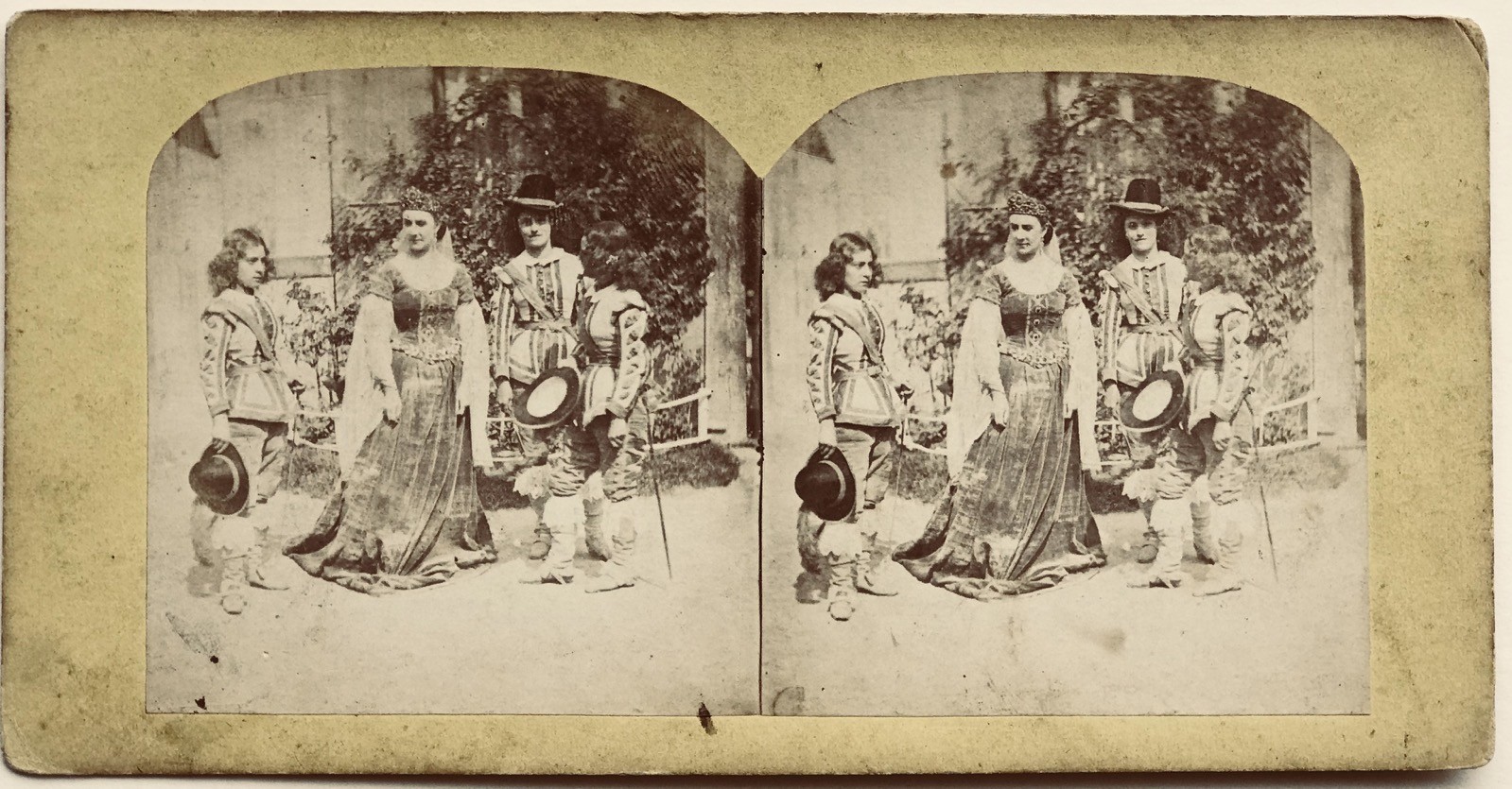 Genre Scene Costumes Theatre Photography Stereo Vintage Album C1860