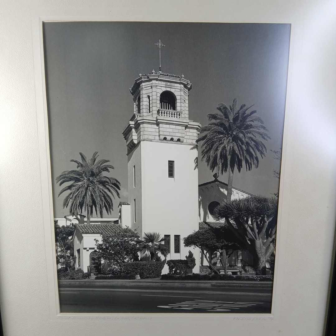 VTG 1974 St James-by-the-Sea SIGNED FW Simpson B&W Photo California Mission