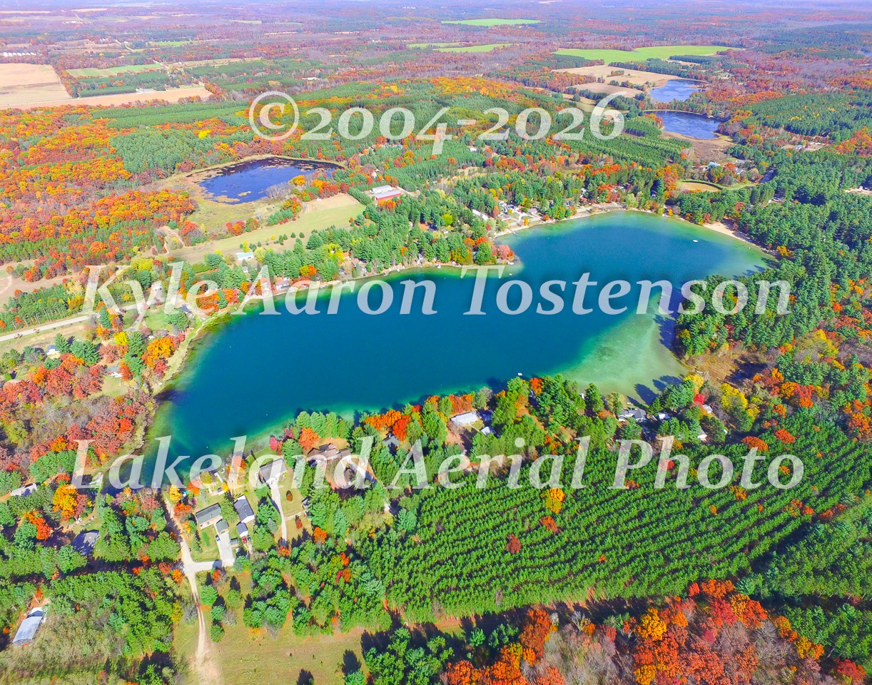 Little Silver Lk, in Waushara Co, Wild Rose, Wisc Airplane Photo. Frame Optional