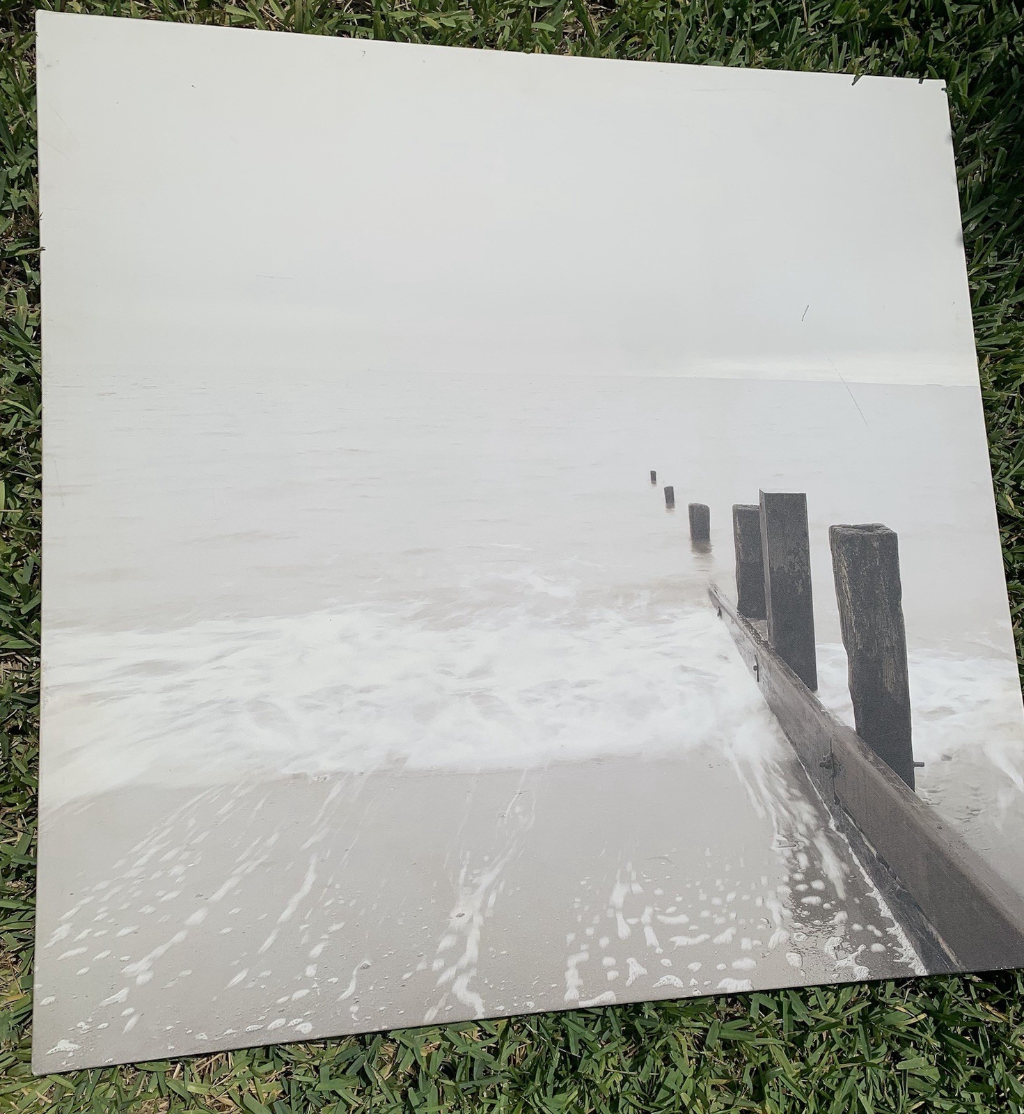 Photographic Art Print Seaside Pier Landscape 90x90cm Color Nature Ocean
