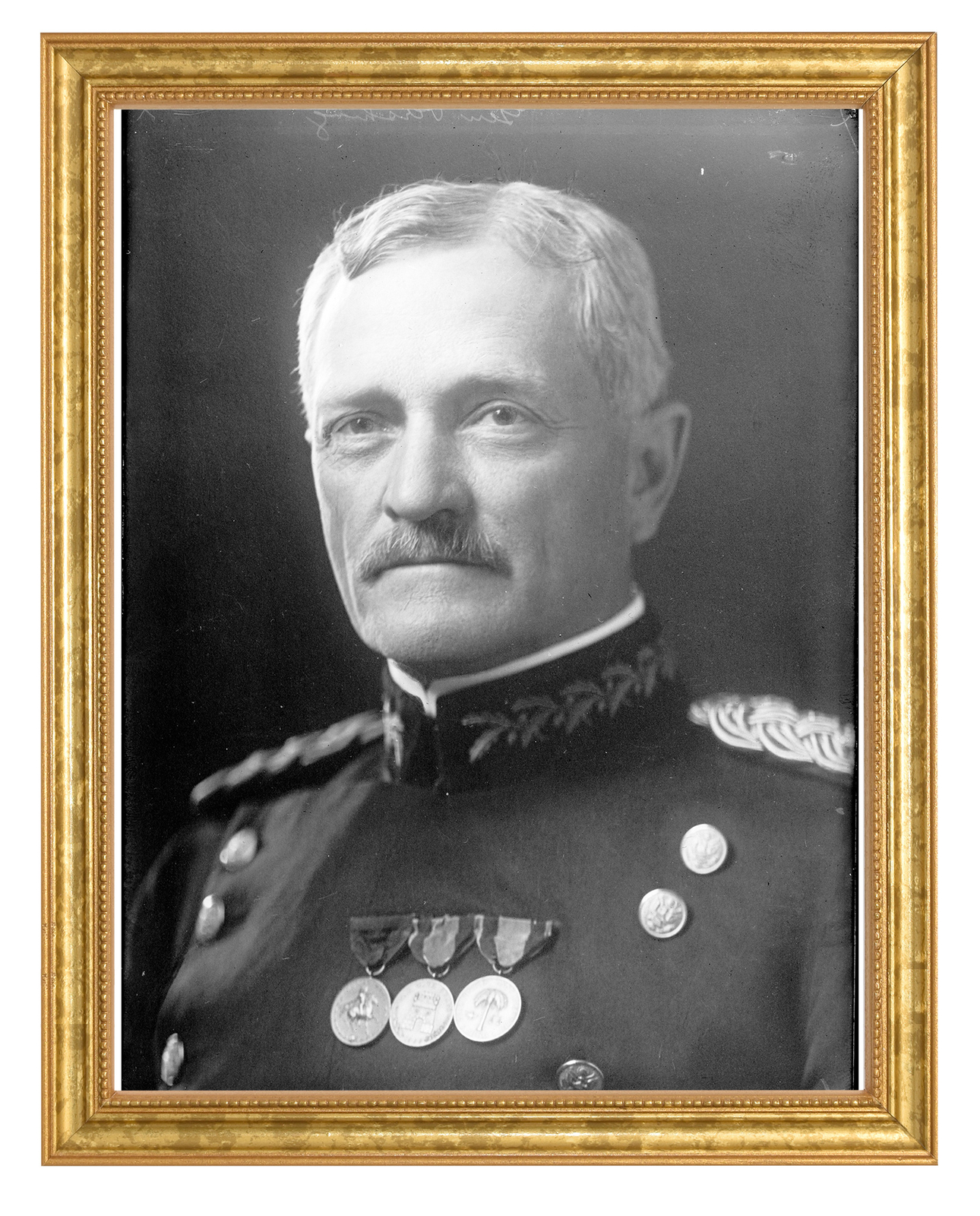 John J. Pershing Photograph in a Aged Gold Frame
