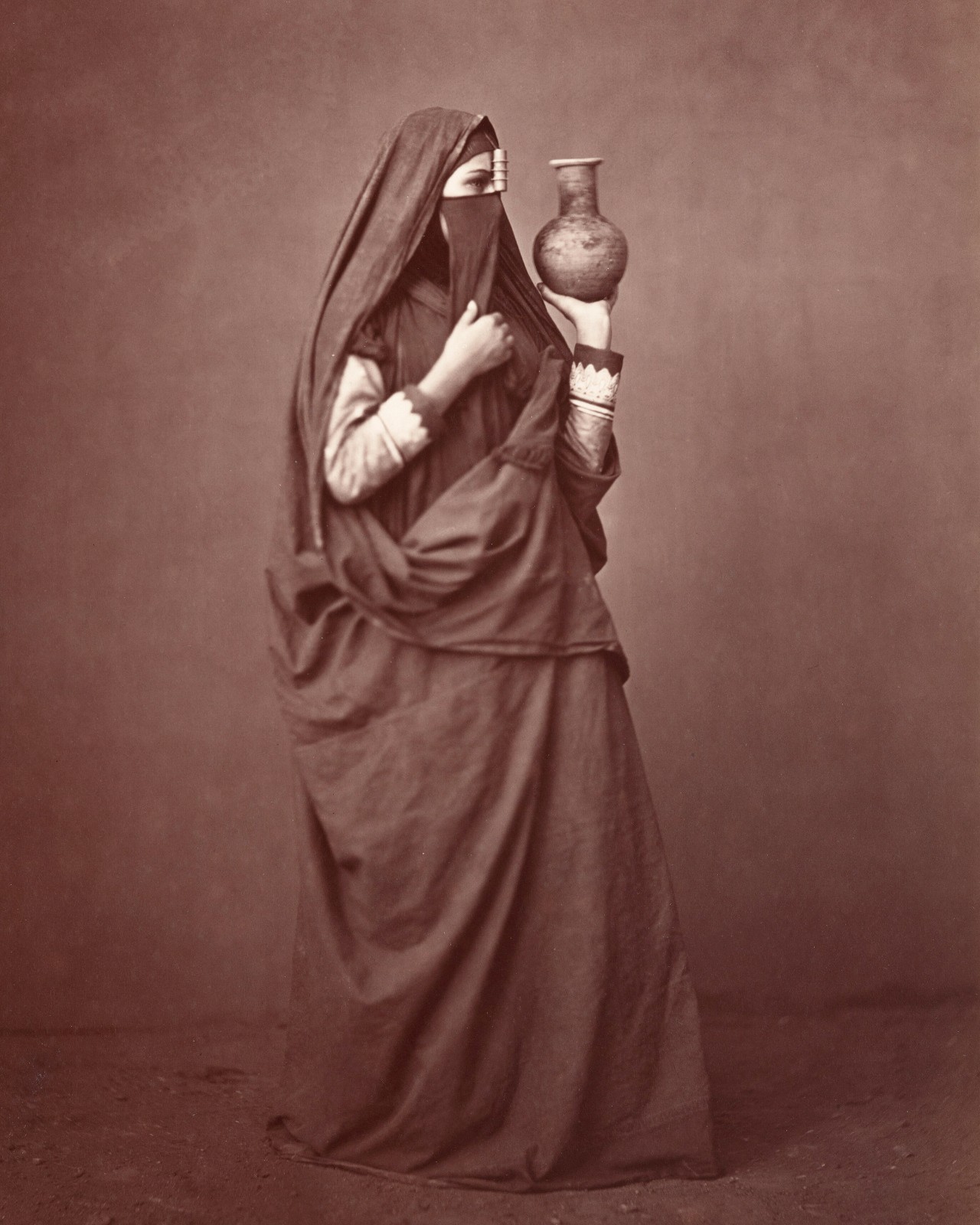 Portrait of an Egyptian Woman 1870 by Otto Schoefft 8×10 Photograph Print 8″x10″