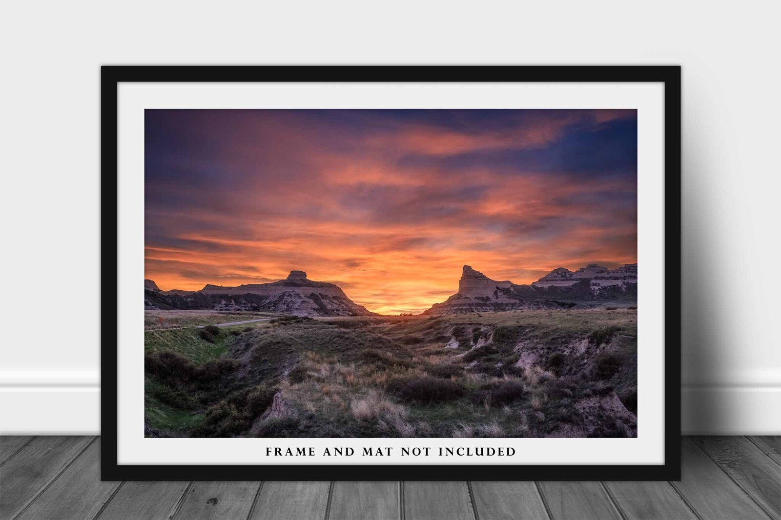 Scotts Bluff Photography Print: Nebraska Sunset Landscape Sky Prairie Photo