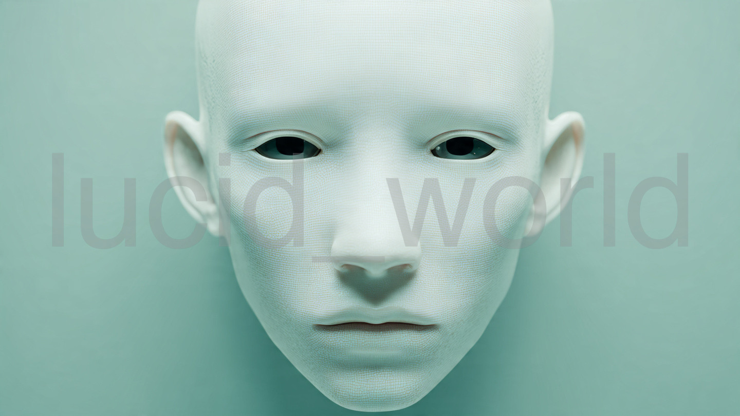 Hyper-Realistic Cybernetic Android Face Digital Download File Surreal Robot Art