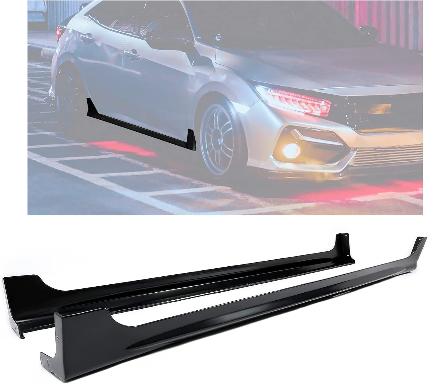 Side Skirts Compatible with 2012-2015 Honda Civic 4-Door Sedan Spoiler Extension
