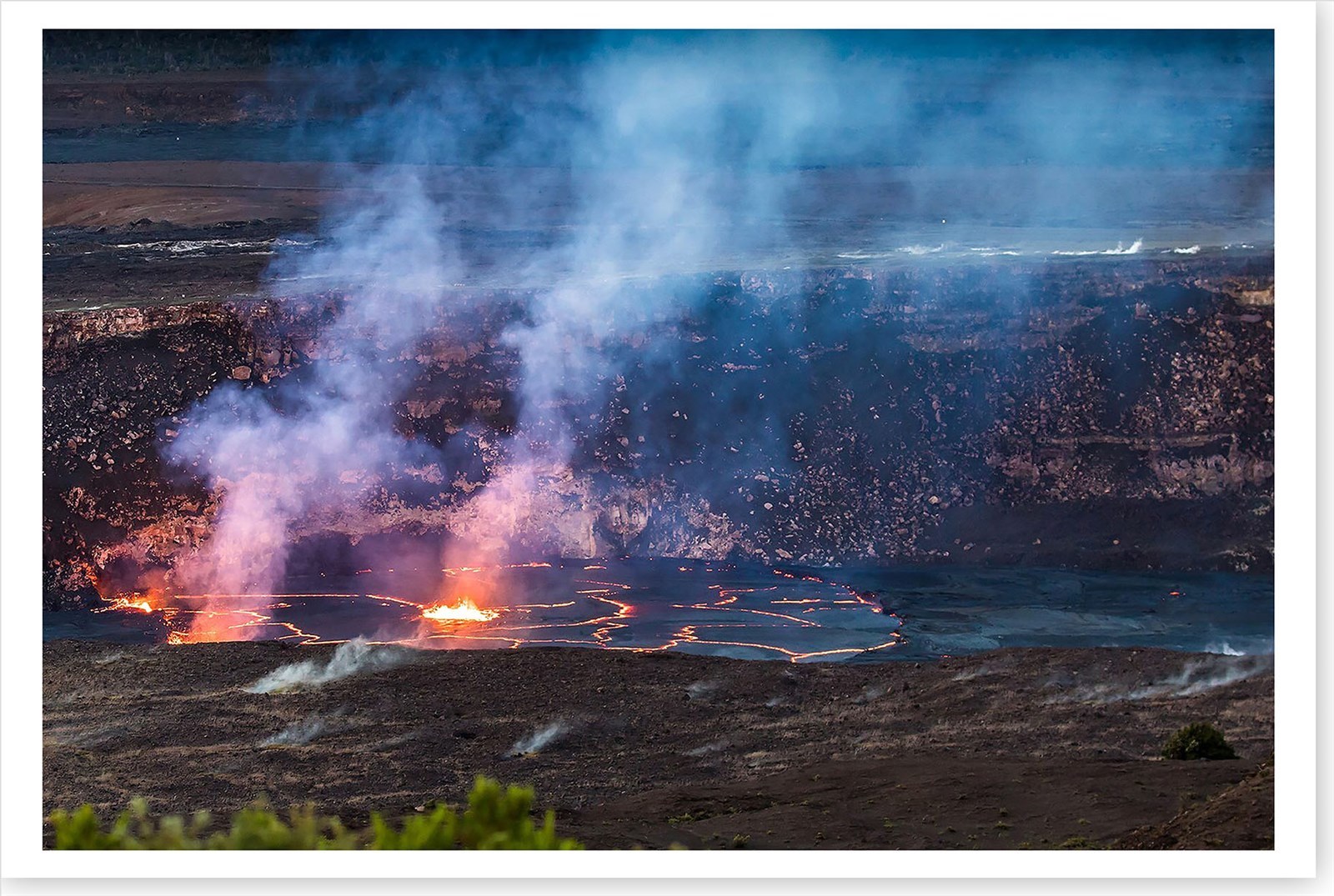 Lava Lake Brimming Kilauea Volcano Summit 2018 Hawaii Silver Halide Photo