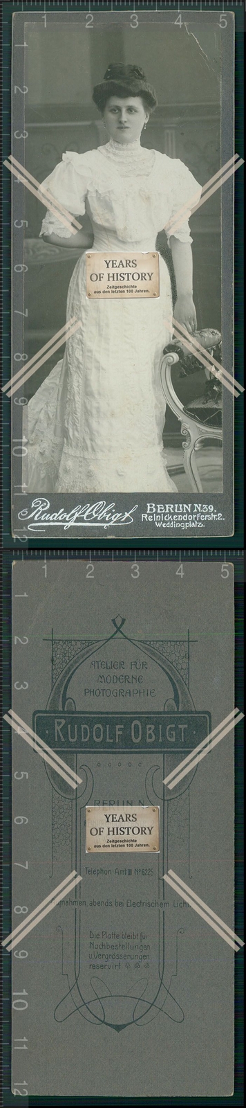 CDV Foto Junge Dame im eleganten Kleid Berlin Wedding