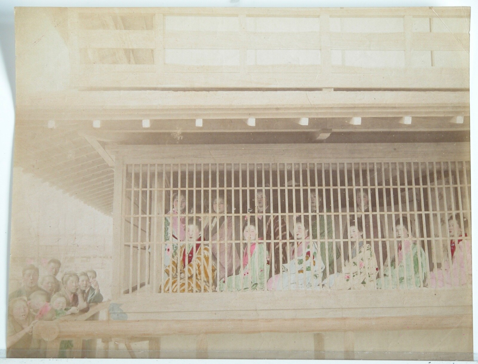 1890s 1900s Geisha Print Photograph Vtg Hand Colored Orig. Eleven Geishas Japan