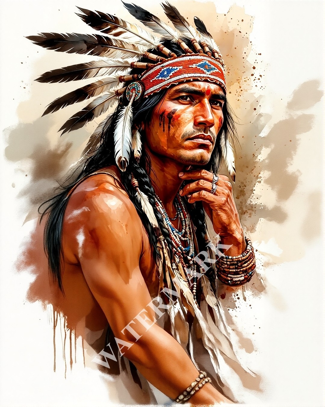 Digital Image Native American Tribal Leader Wallpaper Desktop Wall Art A58