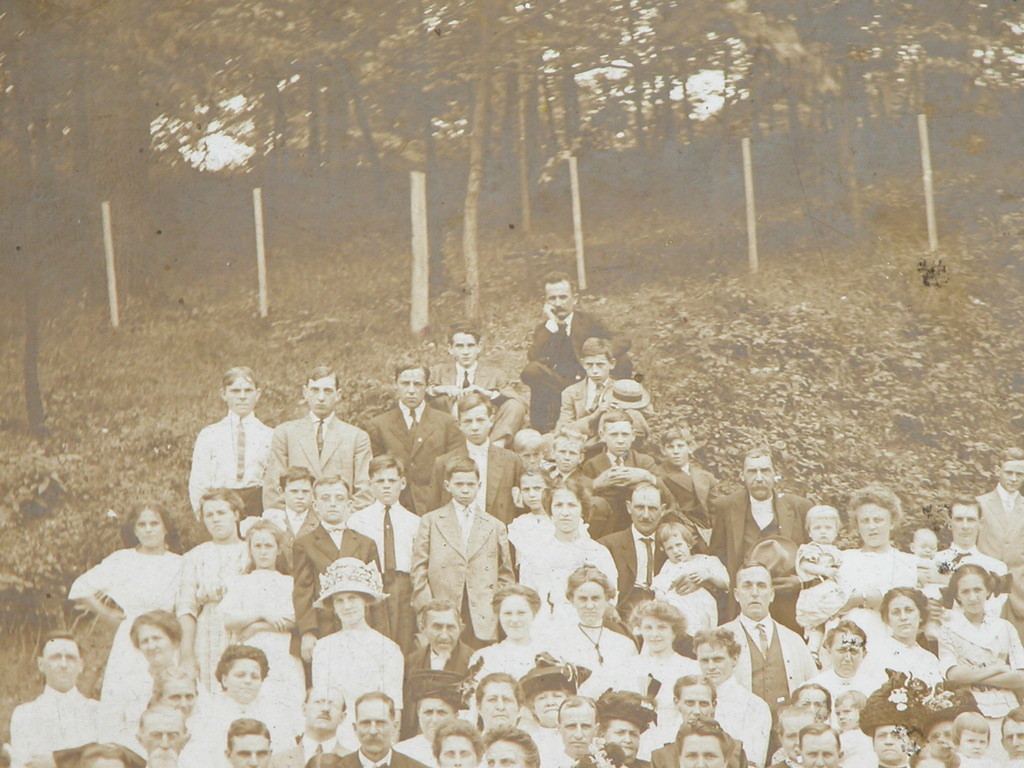 Vtg c.1890s Photograph Huge Family Generations Sepia B&W Portrait