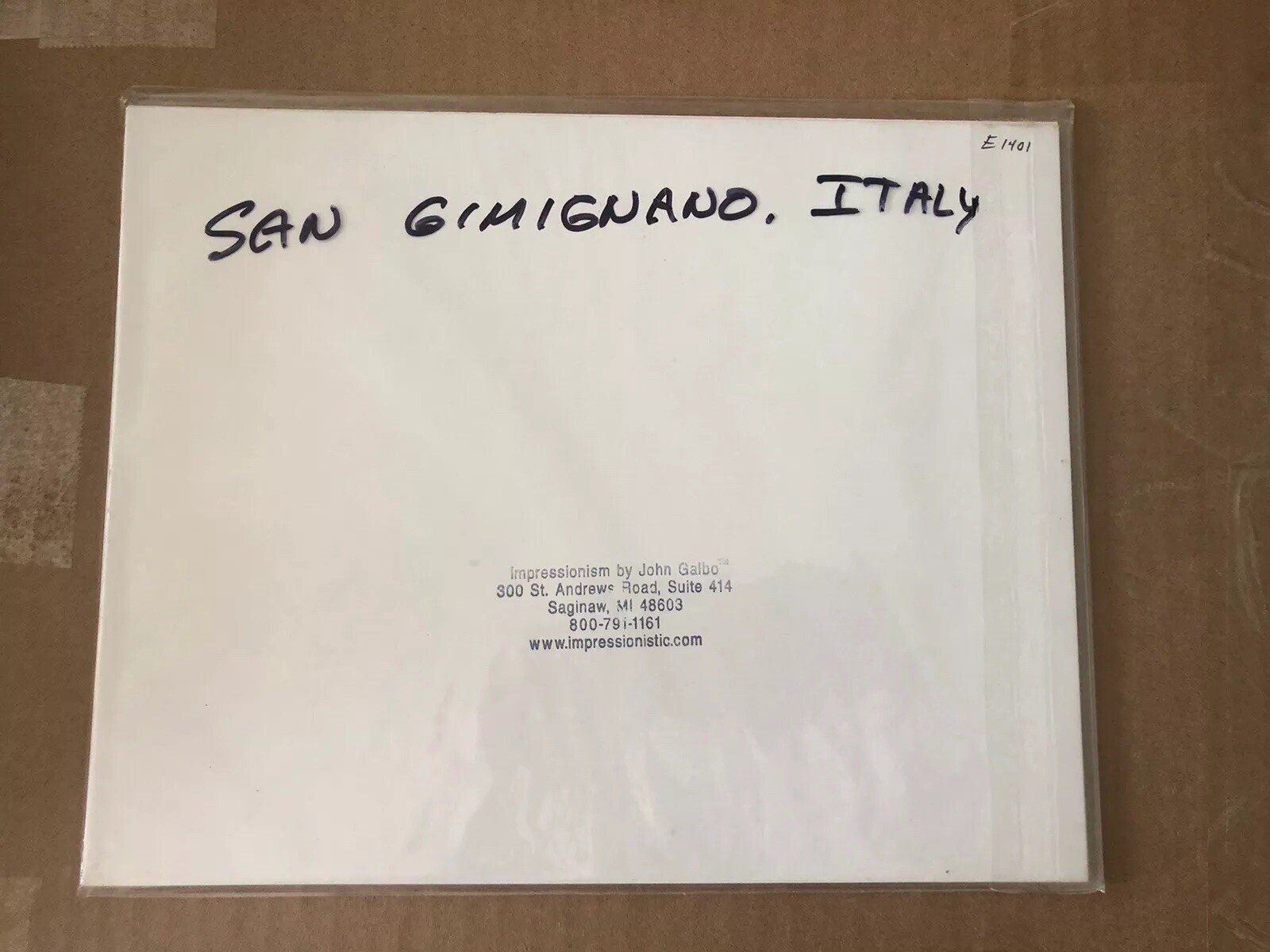 JOHN GALBO NUMBERED PHOTO *E1401