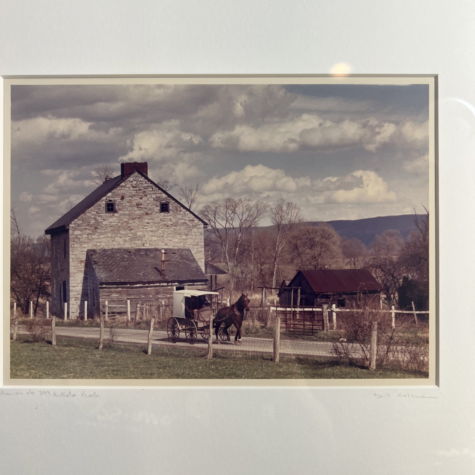 Authentic Signed Print Amish No 399 Artist Proof By Bill Coleman, Framed 14×17